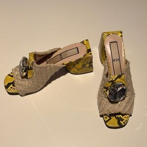 LAST CHANCE 4sale-3/19only OFFER NOW No. 21Python Espadrille Heel Mules Sandals